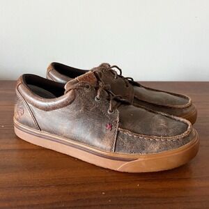 Hooey Brown Leather Moc Toe Casual Shoes Men's Size 9